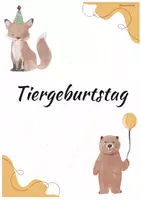 Vorschau - Anderer Materialtyp - Material Geburtstag zum Thema Tiere - Deckblatt