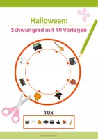 Vorschau - Mal- und Bastelvorlagen - Halloween: Schwungrad mit 10 Vorlagen - Deckblatt