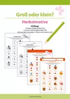 Vorschau - Arbeitsblätter - Groß oder klein? - Herbstmotive nach Größe sortieren - Deckblatt