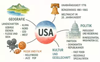 Vorschau - Arbeitsblätter - Arbeitsblatt "USA" + Onlineübung & MP3 + Mindmap + Infografik - Seite 2