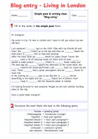 Vorschau - Arbeitsblätter - How to write a blog entry - London - Deckblatt