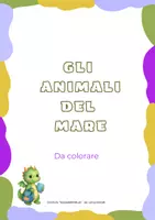 anteprima - Materiale per pittura e bricolage - Schede da colorare: "Gli animali del mare" - Pagina di copertina