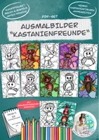 Vorschau - Spiele - Ausmalbilder Mosaikbilder "Kastanienfreunde" / Herbst - Deckblatt