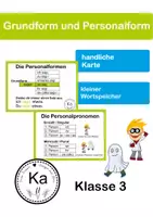 Vorschau - Arbeitsblätter - Grundform Personalform Präsens Wortspeicherkarte - Deckblatt