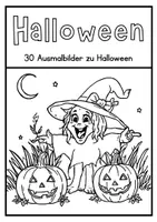 Vorschau - Arbeitsblätter - 30 Ausmalbilder mit einzigartigen Motiven zu Halloween - Deckblatt