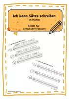 Vorschau - Arbeitsblätter - Ich kann Sätze schreiben - Im Herbst - Klasse 1/2 - Deckblatt