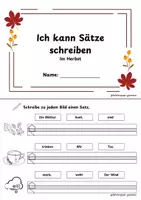 Vorschau - Arbeitsblätter - Ich kann Sätze schreiben - Im Herbst - Klasse 1/2 - Seite 1