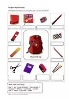 Vorschau - Arbeitsblätter - Things in my school bag (Schulsachen Englisch) - Deckblatt