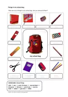 Vorschau - Arbeitsblätter - Things in my school bag (Schulsachen Englisch) - Seite 1