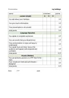Vorschau - Anderer Materialtyp - Bewertungsbogen Vortrag: My Holidays - Deckblatt