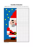 Vorschau - Arbeitsblätter - Pixel-Bilder: Weihnachten & Advent (Symmetrie / Pixel-Art) - Seite 1