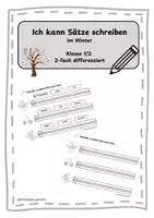 Vorschau - Arbeitsblätter - Ich kann Sätze schreiben - Im Winter - Klasse 1/2 - Deckblatt
