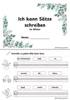 Vorschau - Arbeitsblätter - Ich kann Sätze schreiben - Im Winter - Klasse 1/2 - Seite 1