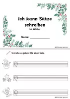 Vorschau - Arbeitsblätter - Ich kann Sätze schreiben - Im Winter - Klasse 1/2 - Seite 3