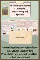 Vorschau - Stundenentwürfe - Einführung Geschichte - Lebensuhr, Zeitrechnung und Epochen - Deckblatt