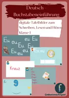 Vorschau - Präsentationen/Tafelbilder - Buchstabeneinführung_Eu eu_Grundschrift_Deutsch_Kl1 - Deckblatt