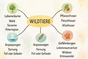 Vorschau - Arbeitsblätter - Arbeitsblatt "Wildtiere" + Onlineübung & MP3 + Mindmap - Seite 1