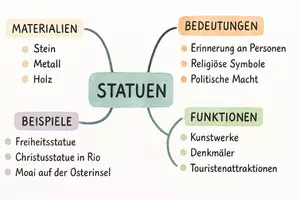 Vorschau - Arbeitsblätter - Arbeitsblatt "Statuen" + Onlineübung & MP3 + Mindmap - Seite 1