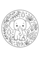 Vorschau - Mal- und Bastelvorlagen - Dschungeltiere Mandala – 10 Ausmalbilder - Seite 1