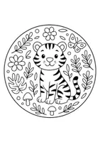 Vorschau - Mal- und Bastelvorlagen - Dschungeltiere Mandala – 10 Ausmalbilder - Seite 2