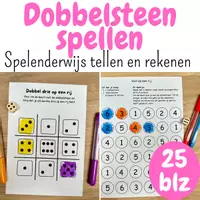 Voorbeeld - Dobbelsteen spelletjes | spelend leren tellen en rekenen - Voorblad