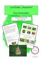 Vorschau - Stationenlernen - Lerntheke: "Das Kaninchen" (Haustiere) - Deckblatt