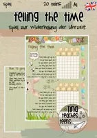 Vorschau - Spiele - Telling the Time Spiel - Uhrzeit | Englisch / ESL / EFL - Deckblatt