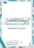 Vorschau - Merkblätter - Lernzettel: wichtigsten Textarten - Deckblatt