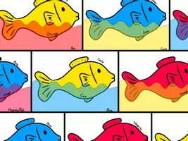 Vorschau - Mal- und Bastelvorlagen - Farben mischen mit Primärfarbfischen: Vorlagen - Seite 2