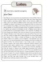 Vista previa - Hojas de trabajo - Comprensión lectora – Julio César + soluciones - página 1