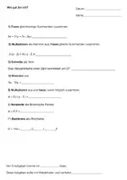 Vorschau - Arbeitsblätter - Selbstkontrolle Mathe Terme-Gleichungen und Binomische Formeln - Deckblatt