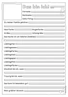 Vorschau - Arbeitsblätter - Steckbrief Vorlage zum Kennenlernen - Seite 3