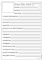 Vorschau - Arbeitsblätter - Steckbrief Vorlage zum Kennenlernen - Seite 1