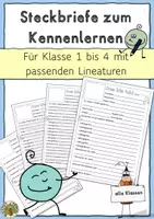 Vorschau - Arbeitsblätter - Steckbrief Vorlage zum Kennenlernen - Deckblatt