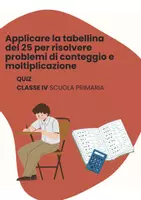 anteprima - Quiz - Applicare la tabellina del 25 per risolvere problemi di conteggio e moltiplicazione quiz - Pagina di copertina