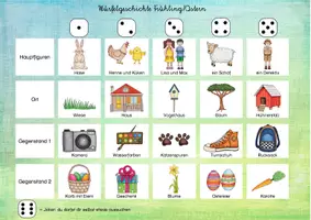 Vorschau - Präsentationen/Tafelbilder - Würfelgeschichte - Frühling/Ostern - Seite 1