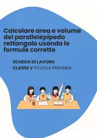 anteprima - Schede informative - Calcolare area e volume del parallelepipedo rettangolo usando le formule corrette - Pagina di copertina