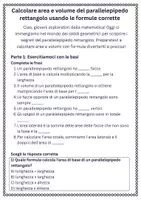anteprima - Schede informative - Calcolare area e volume del parallelepipedo rettangolo usando le formule corrette - Pagina 1