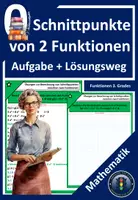 Vorschau - Arbeitsblätter - Schnittpunkte von zwei Funktionen | Aufgabe - KOSTENLOS - Deckblatt