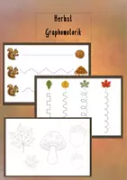 Vorschau - Arbeitsblätter - Herbst Graphomotorik Kindergarten - Deckblatt