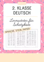 Vorschau - Aufgabenkarten - Schatzwörter/Lernwörter zum Ausschneiden - Sprache, Stein, Papier 2 - Deckblatt