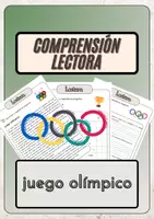 Vista previa - Hojas de trabajo - Comprensión lectora – juego olímpico + soluciones - Portada