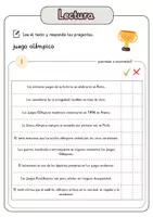 Vista previa - Hojas de trabajo - Comprensión lectora – juego olímpico + soluciones - página 2