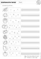 Vorschau - Arbeitsblätter - Schüttelwörter Herbst (Arbeitsblatt) | DaZ, Deutsch | 1. Klasse | 2. Klasse - Seite 1