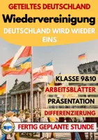 Vorschau - Arbeitsblätter - Wiedervereinigung Deutschland 1990 Arbeitsblatt | 3 Oktober Deutsche Einheit AB12 - Deckblatt