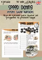 Vista previa - Hojas de trabajo - Speed Dating - Present Simple questions | inglés, English, ESL, EFL - Portada