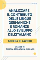 anteprima - Esercizi - Analizzare il contributo delle lingue germaniche e romanze allo sviluppo dell’italiano - Pagina di copertina