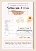Vorschau - Stundenentwürfe - Zahlenrätsel I Nachbarzahlen I Zahlenraum 1000000 I Million - Deckblatt