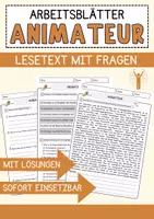 Vorschau - Arbeitsblätter - Animateur Beruf Arbeitsblätter mit Fragen + Lösungen Deutsch DaZ AB - Deckblatt