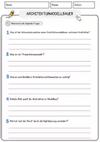 Vorschau - Arbeitsblätter - Architekturmodellbauer Beruf Arbeitsblätter mit Fragen + Lösungen Deutsch DaZ AB - Seite 3